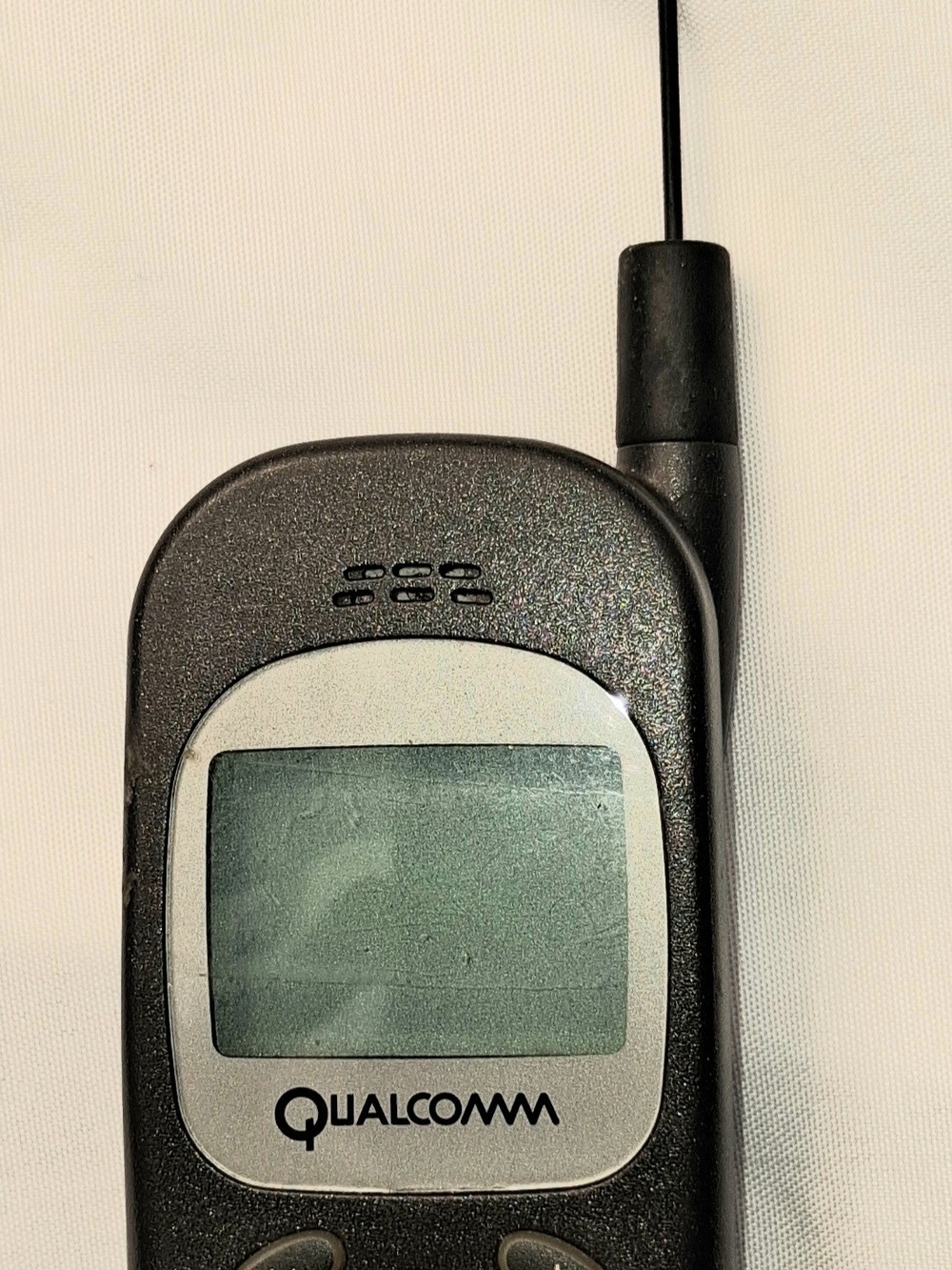 Vintage Qualcomm Black Cellular Handset with Antenna For Part Or Display